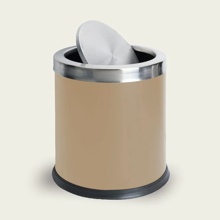 A19B - Garbage Can with Swinging Lid (Beige)