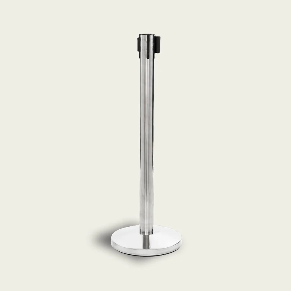 R10A - Barrier Post Hotel Stanchion with Retractable Belt
